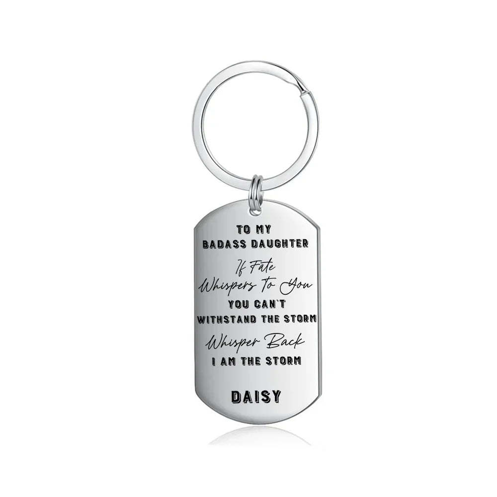 Mother's Day Gift To My Bass Daughter Personalized Photo Keychain- I Am The Storm