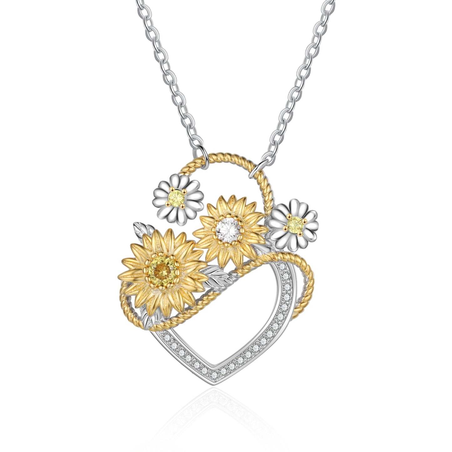 Mother's Day Gift For My Daughter - I am incomplete without you Heart Sunflower Necklace-Engravingift