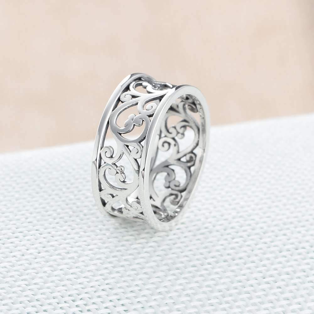 Mother's Day Gift Leaf Filigree Rings Vintage Style 925 Sterling Silver Rings For Women-Engravingift