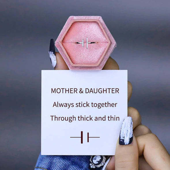 Mother's Day Gift Mother and Daughter Thick and Thin Ring "Always Stick Together"-Engravingift