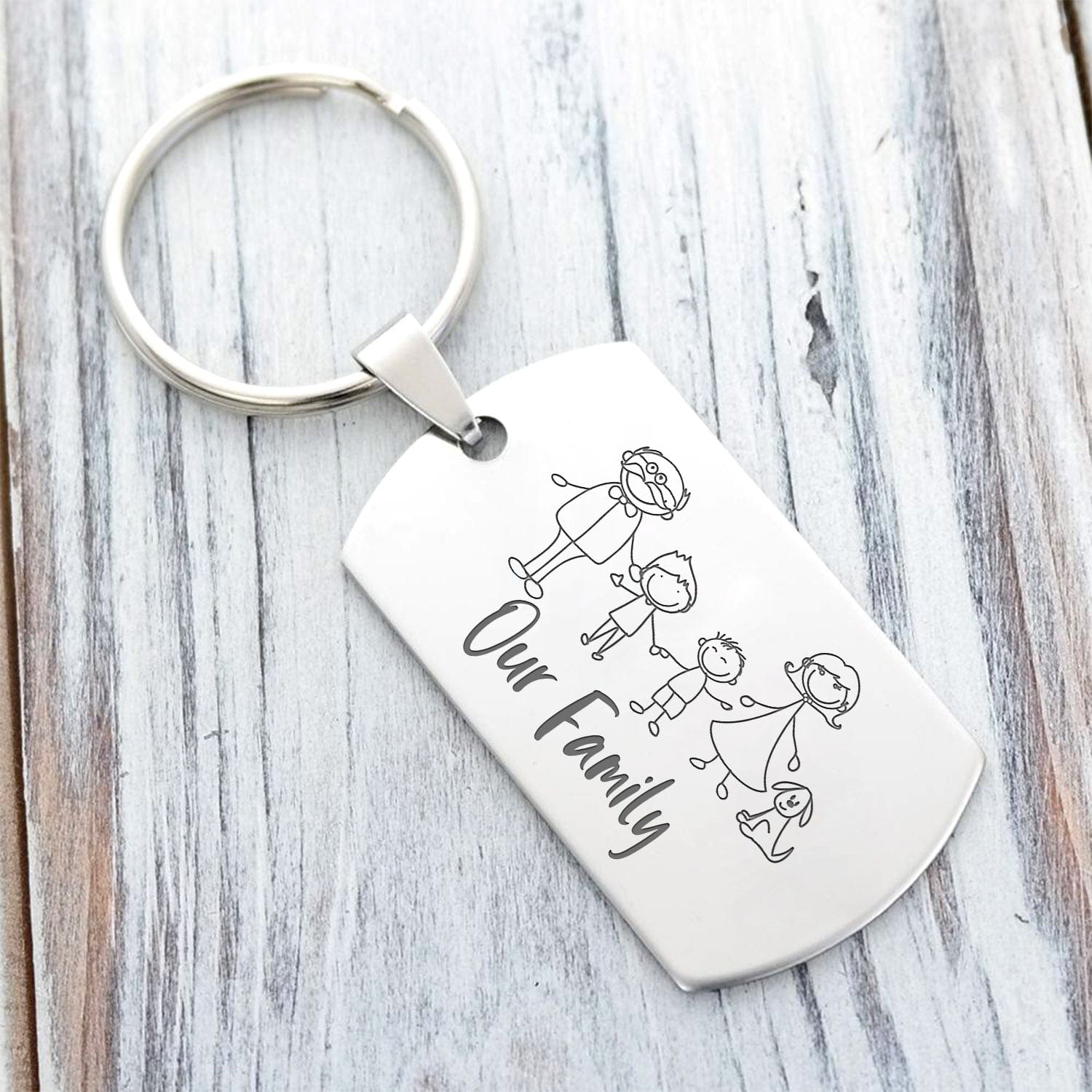Christmas Gift Family Dog Keychain - I Love You Now Until Forever