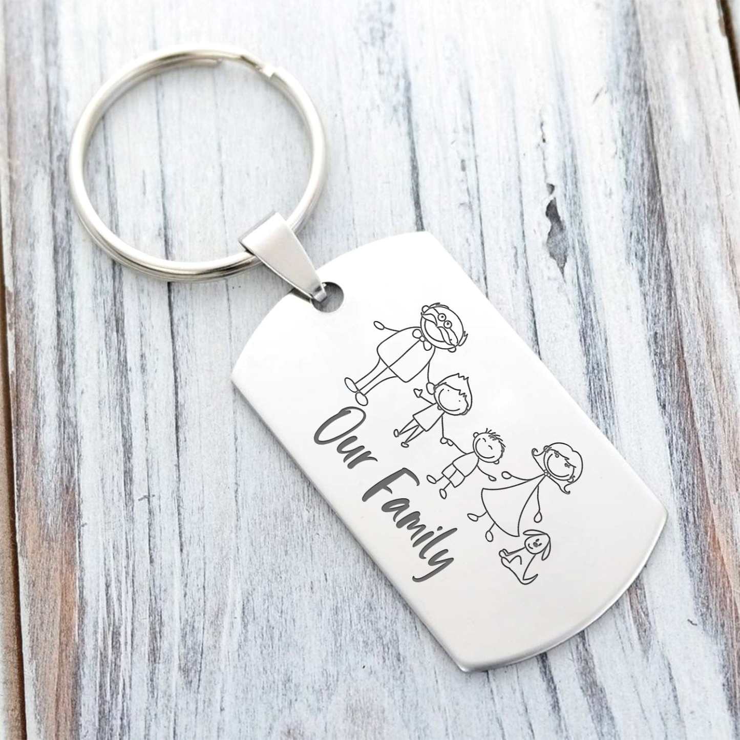 Christmas Gift Family Dog Keychain - I Love You Now Until Forever