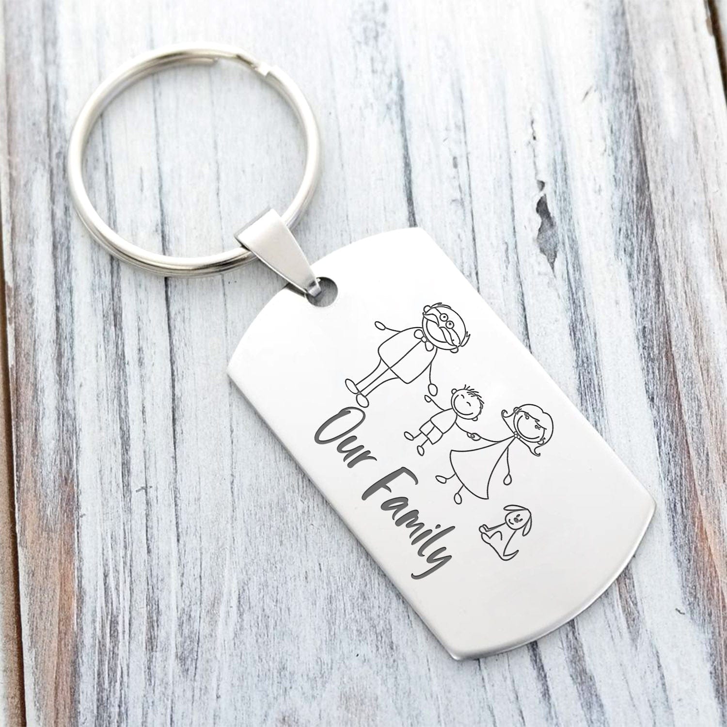 Christmas Gift Family Dog Keychain - I Love You Now Until Forever