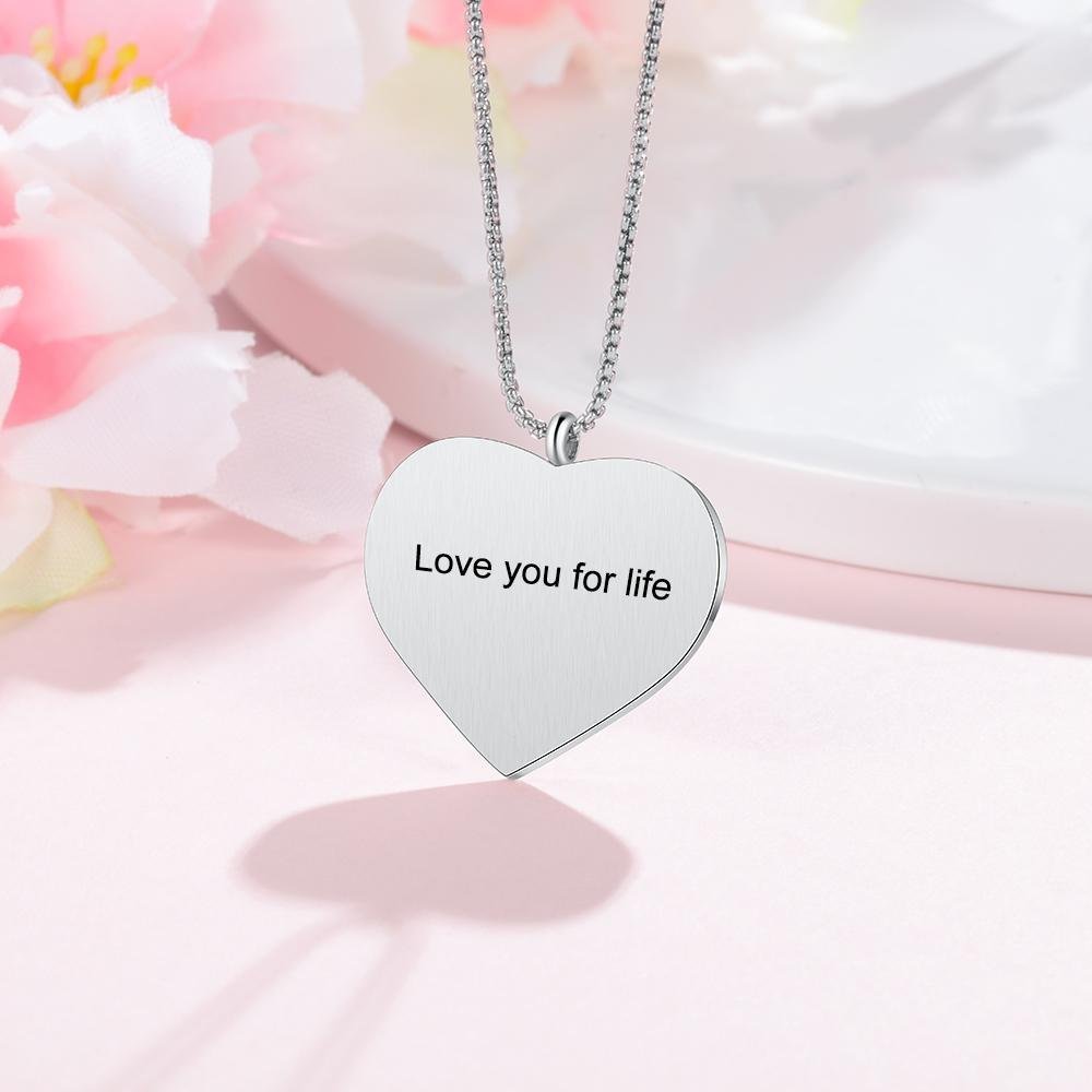 Christmas Gift Personalized Heart Photo Necklace With Engraving