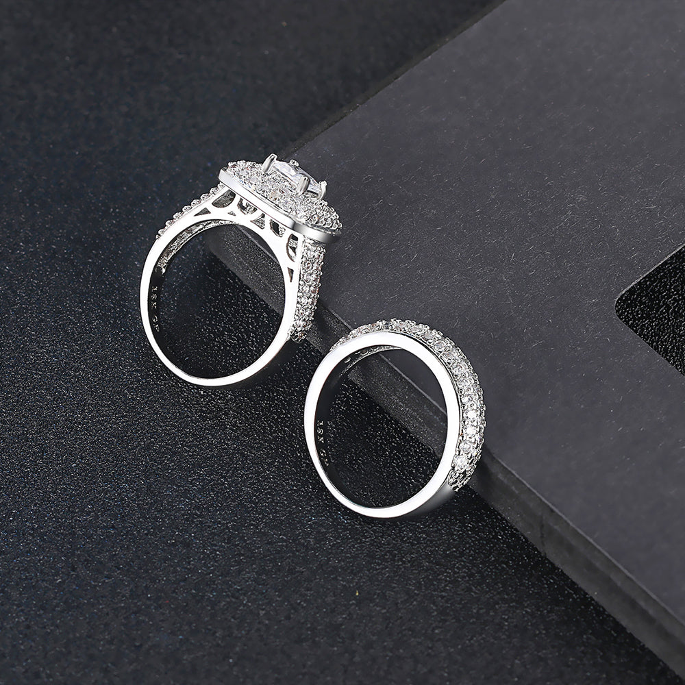 Mother's Day Gift Vintage Diamond Ring Double Ring Fashion Jewelry for Women-Engravingift