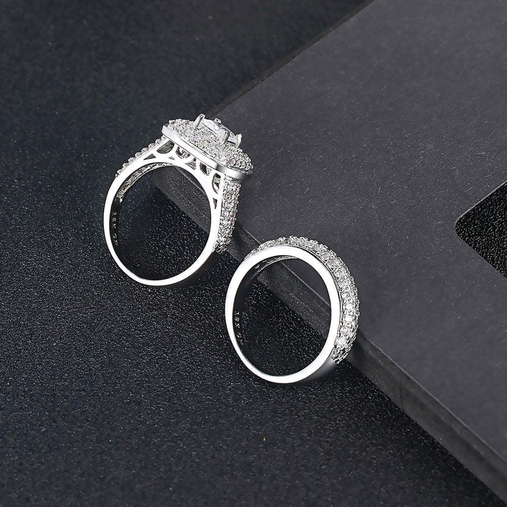 Mother's Day Gift Vintage Diamond Ring Double Ring Fashion Jewelry for Women-Engravingift
