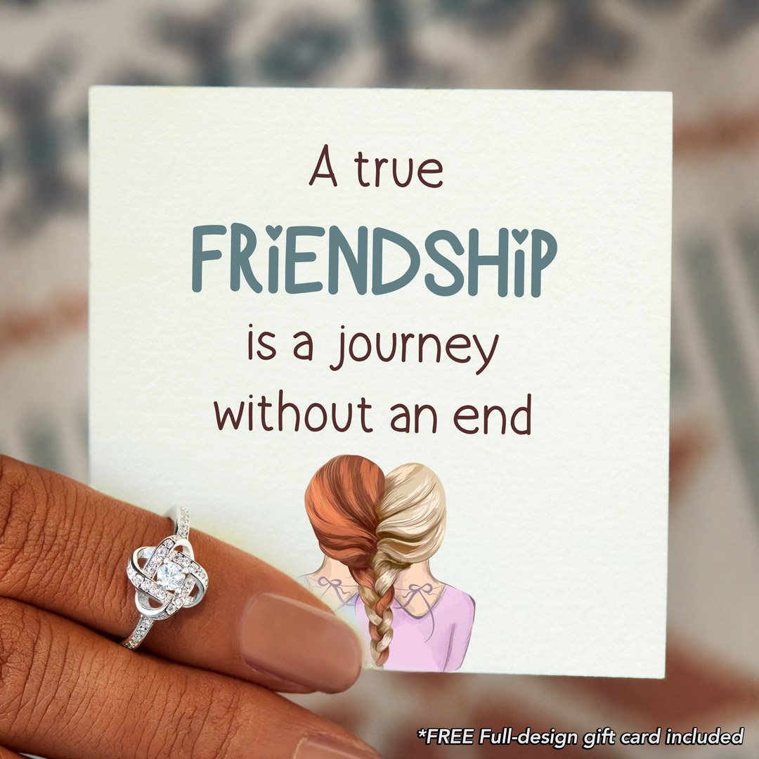 Mother's Day Gift To My Bestie Knot Ring "A true Friendship is A Journey without An End"-Engravingift