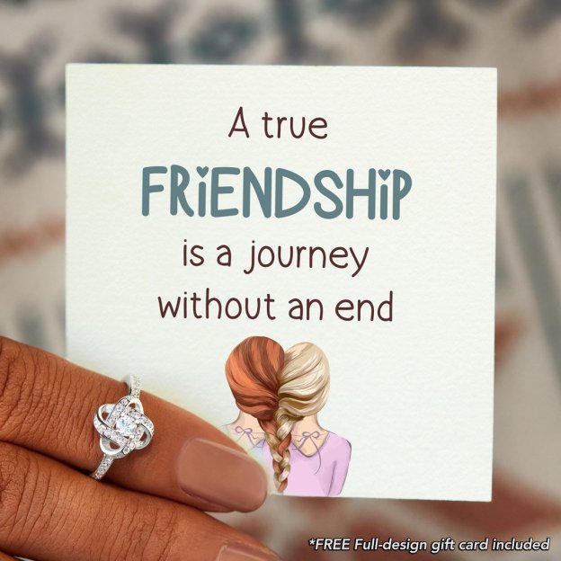 Mother's Day Gift To My Bestie Knot Ring "A true Friendship is A Journey without An End"-Engravingift