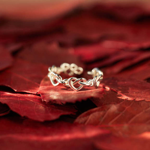 Mother's Day Gift To My Mom Heart Knot Ring "A link That Can Never Be Undone"-Engravingift