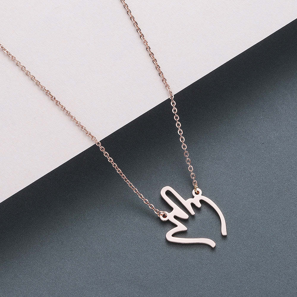Mother's Day Gift Funny Middle Finger Pendant Necklace Friendship Couple Gifts-Engravingift