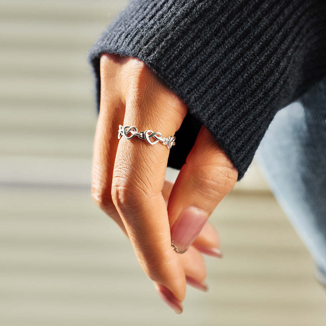 Mother's Day Gift To My Mom Heart Knot Ring "A link That Can Never Be Undone"-Engravingift
