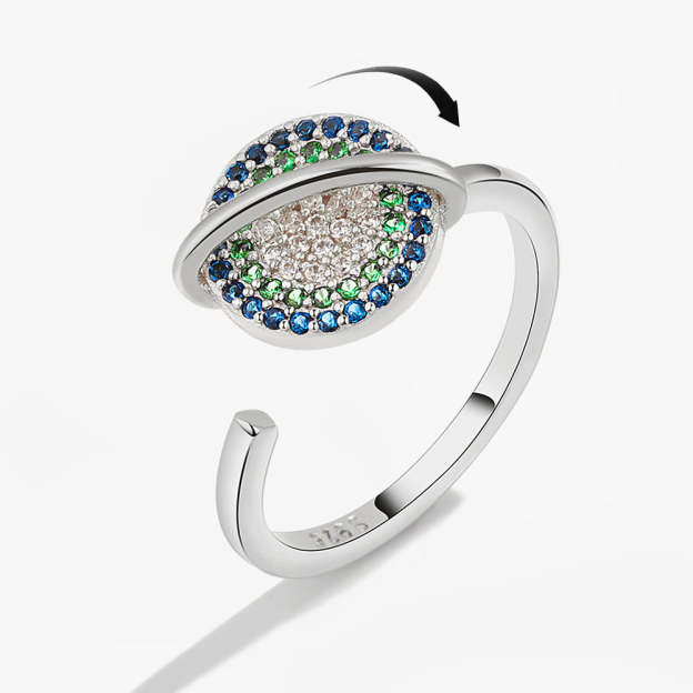 Mother's Day Gift To My Daughter Colorful Spinning Planet Anxiety Ring-Engravingift