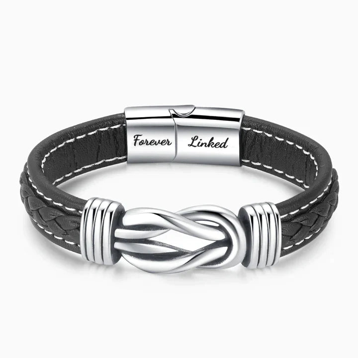 Mother's Day Gift To My Granddaughter Braided Leather Knot Bracelet "Grandmother and Granddaughter Forever Linked Together"-Engravingift