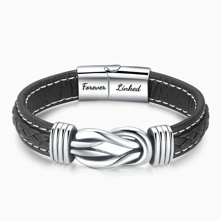 Mother's Day Gift To My Granddaughter Braided Leather Knot Bracelet "Grandmother and Granddaughter Forever Linked Together"-Engravingift