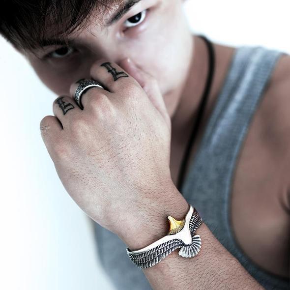 Christmas Gift Eagle Cuff Bracelet For Men Open Adjustable