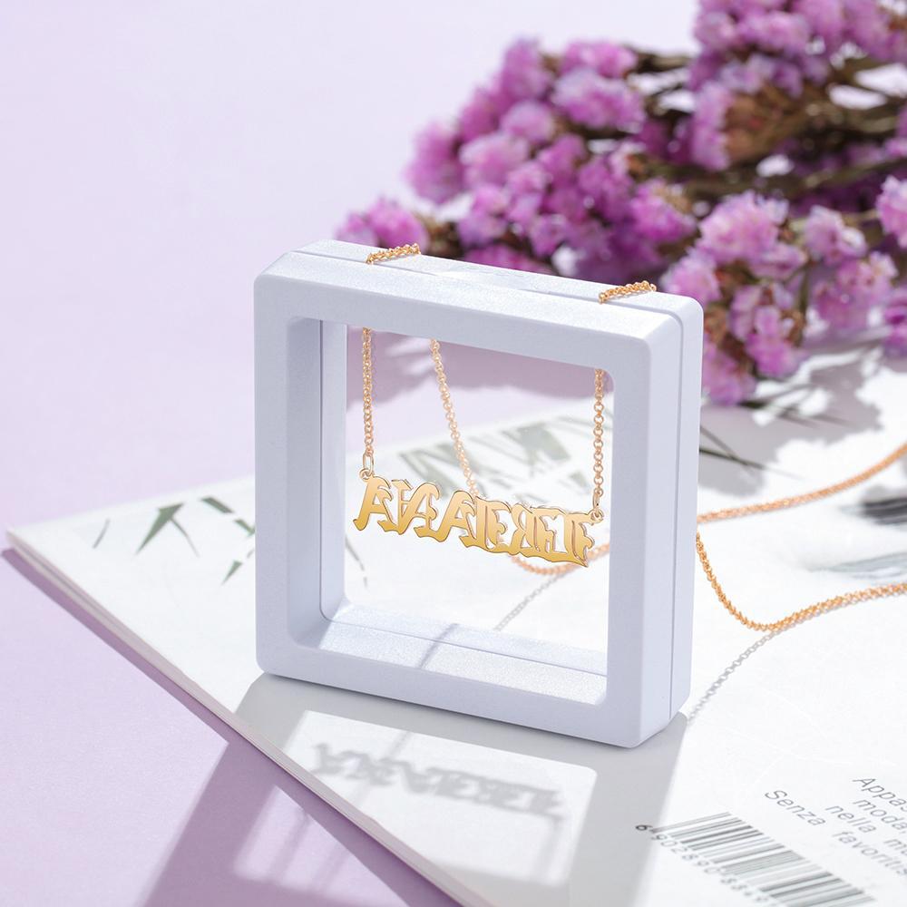 Mother's Day Gift Personalized Name Necklace Old English Name Necklaces-Engravingift