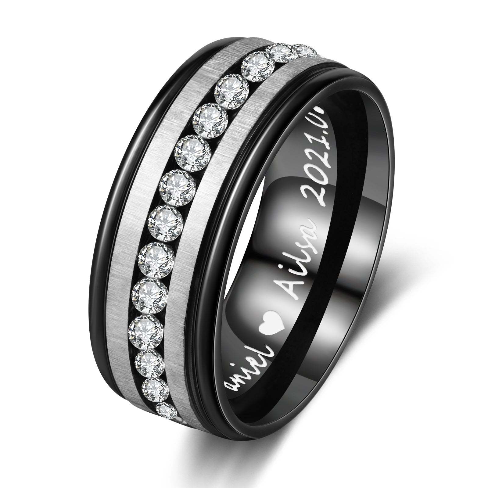Mother's Day Gift Couple Ring Personalized Love Message Matching Rings Gift for Couple Friends BBF-Engravingift