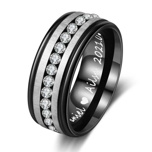 Mother's Day Gift  Couple Ring Personalized Love Message Matching Rings Gift for Couple Friends BBF-Engravingift
