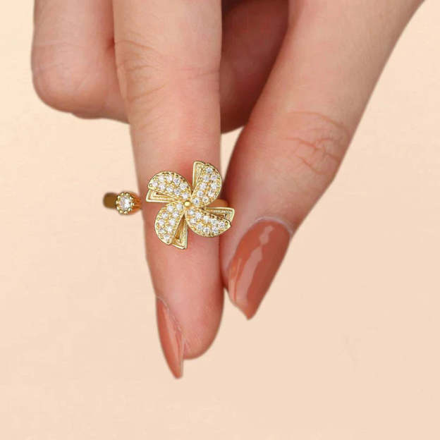 Mother's Day Gift Windmill Fidget Ring Anxiety Spinning Ring for Daughter Granddaughter-Engravingift
