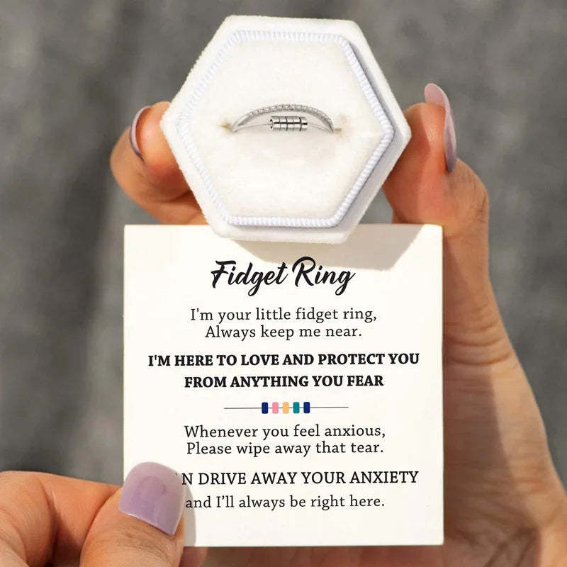 Mother's Day Gift For Daughter - S925 Drive Away Your Anxiety Layer Beads Fidget Ring-Engravingift