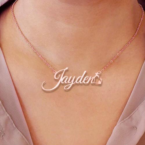 Personalized Name Necklace Nameplate With Heart
