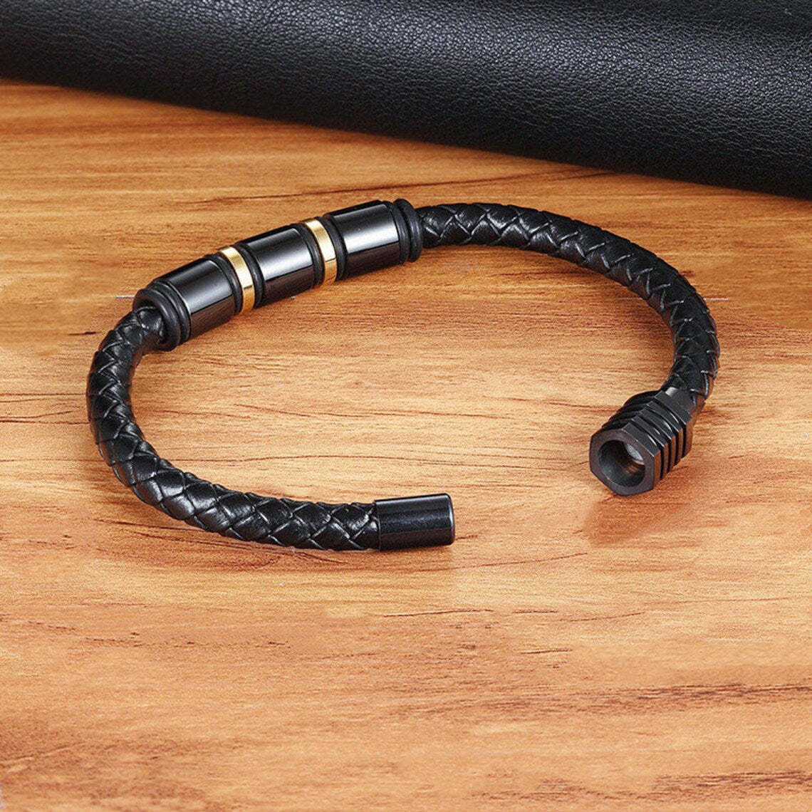 Christmas Gift To My Son, Leather Beads Bracelet "I'll Always be With You" Birthday Gifts for Son-Engravingift