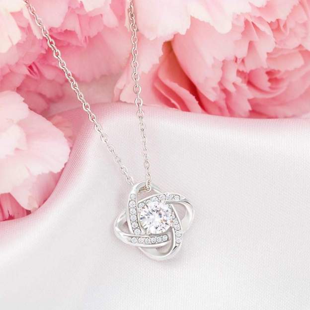 Christmas Gift To My Daughter from Dad Love Knot Necklace "Never Forget That I Love You"