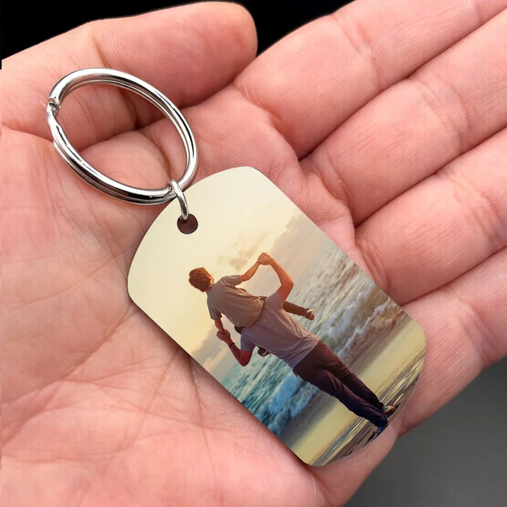 Christmas Gift Best Dad I Ever Saw Personalized Father Keychain-Engravingift