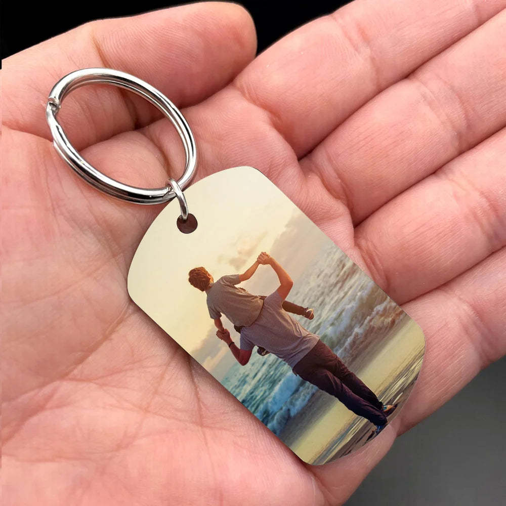 Christmas Gift Best Dad I Ever Saw Personalized Father Keychain-Engravingift