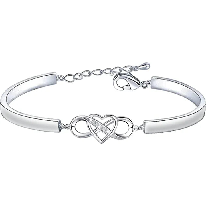 Mother's Day Gift I Love You Until Infinity Runs Out Infinite Love Bangle Bracelet Warm Gift-Engravingift