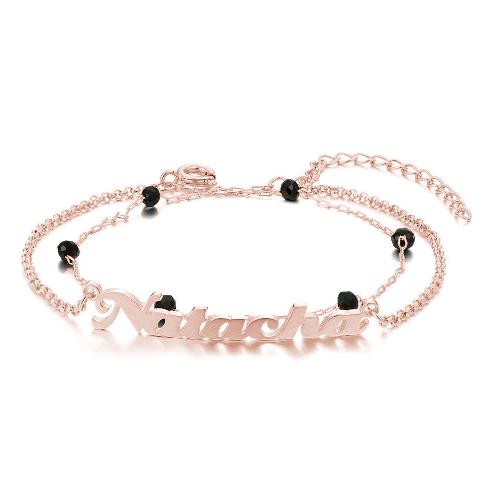 Mother's Day Gift Custom Name Anklet Bracelet Double Layers Anklet for Women-Engravingift