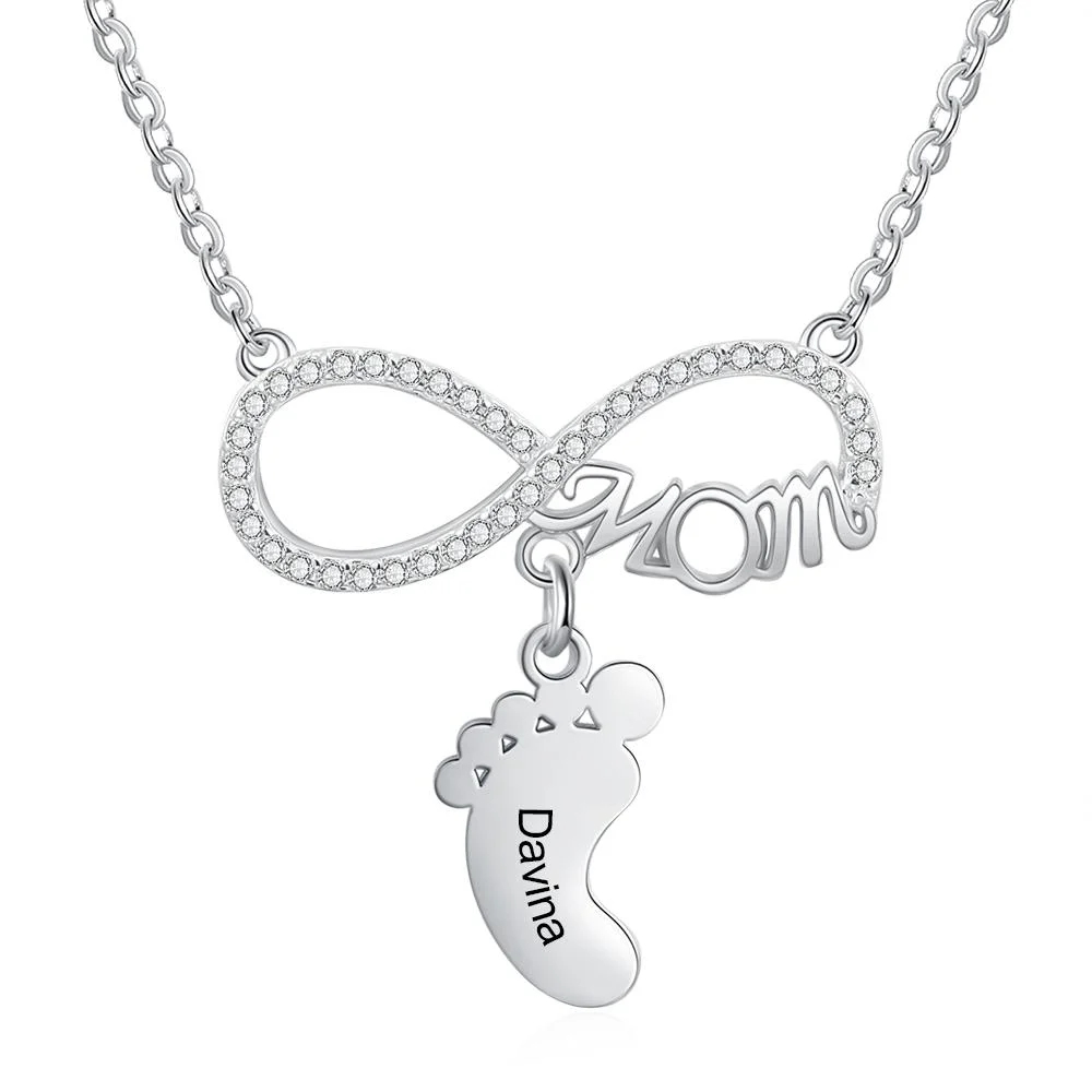 Infinity Baby Feet Necklace