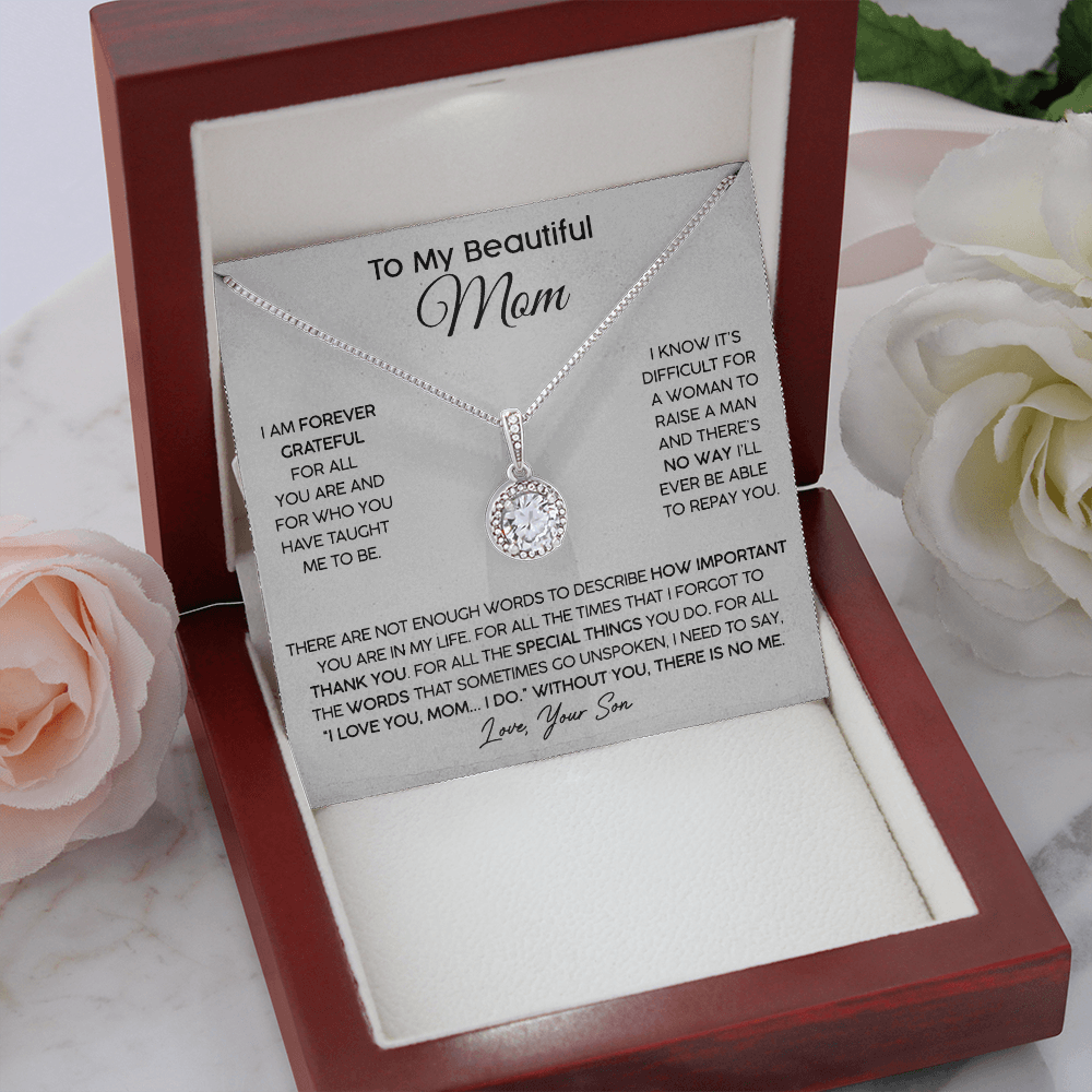 Mother's Day Gift To My Beautiful Mom S925 Sterling Silver Necklace "FOR ALL THE TIMES THAT I FORGOT TO THANK YOU"-Engravingift