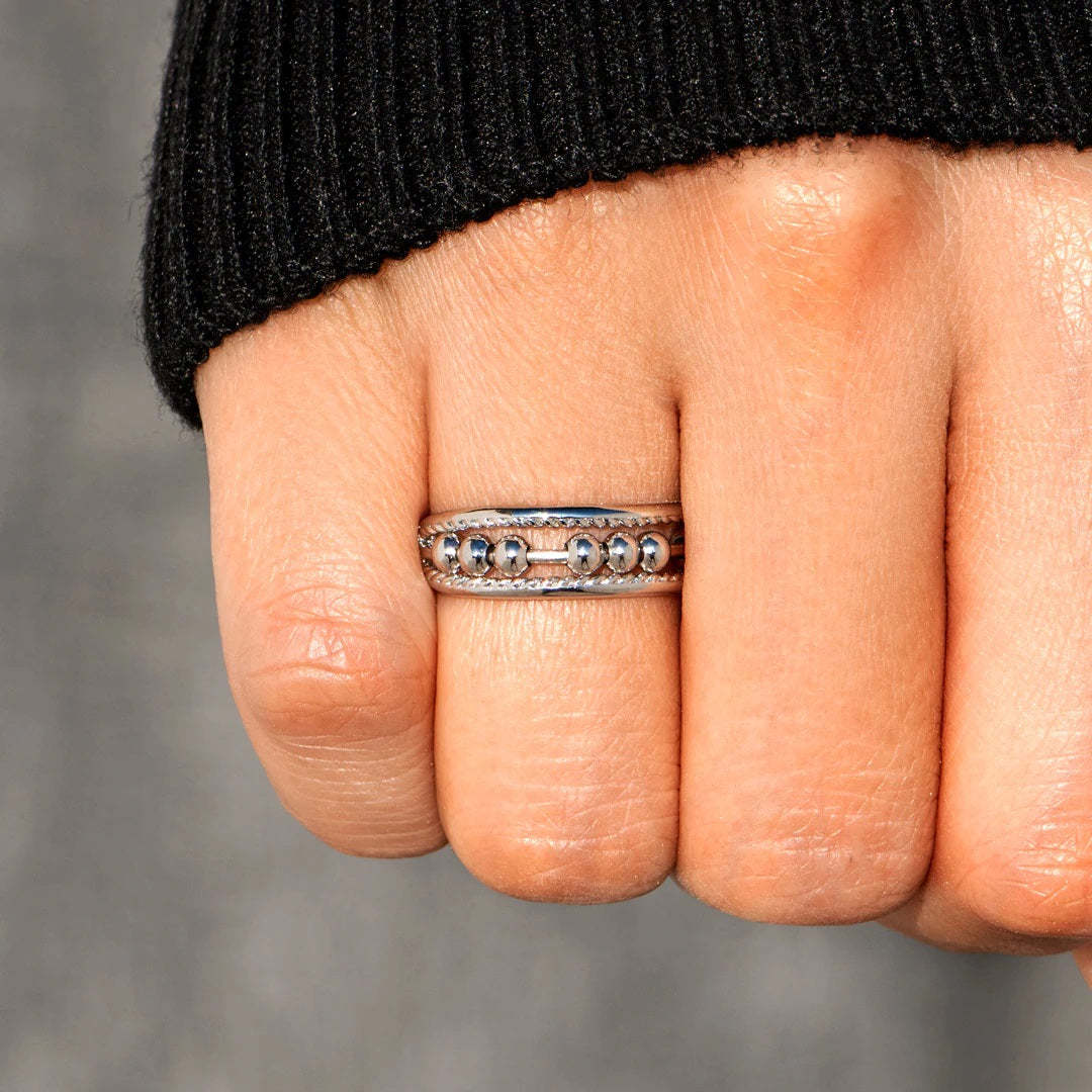 Mother's Day Gift To My Daughter Fidget Ring with Rotating Beads Anxiety Spinning Ring-Engravingift