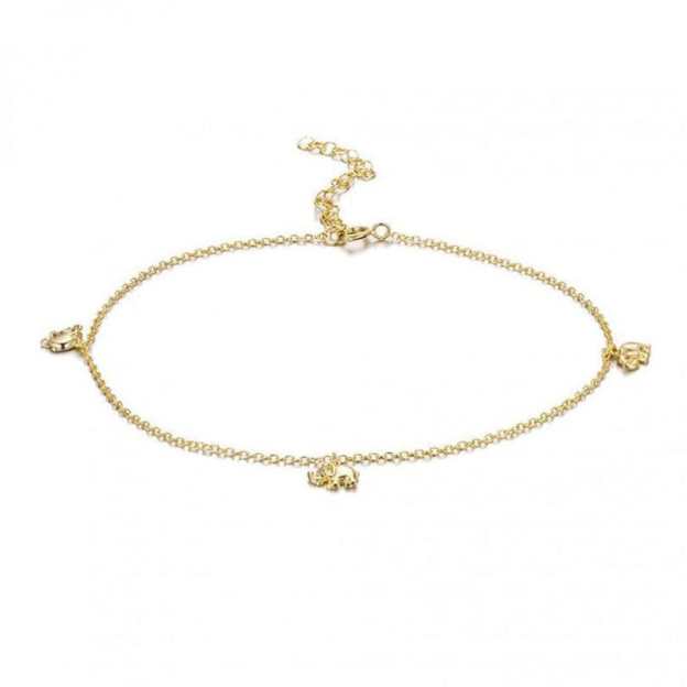 Elephants Cluster Anklet Gold Anklet MelodyNecklace