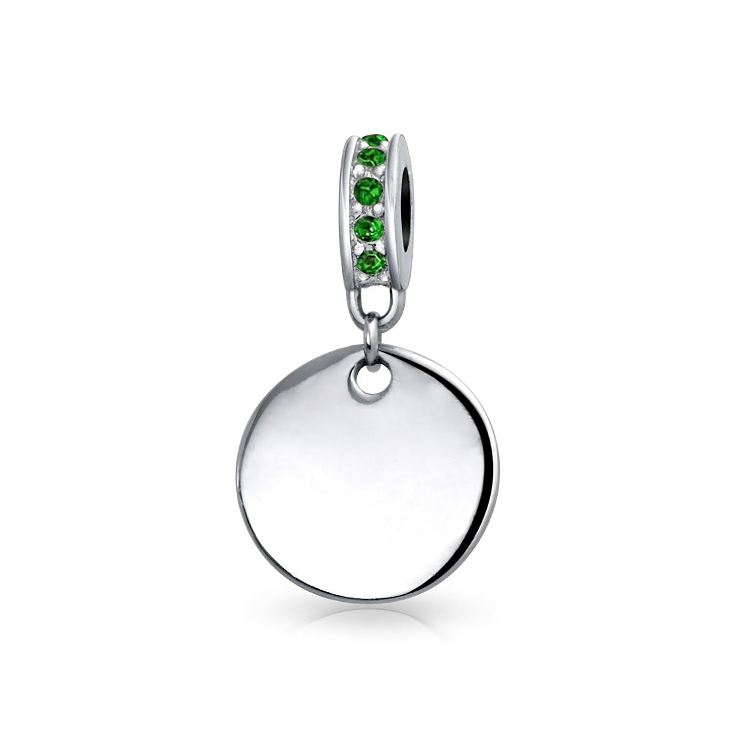 Mother's Day Gift Birthstones Initials Round Dangle Circle Charm Bead-Engravingift
