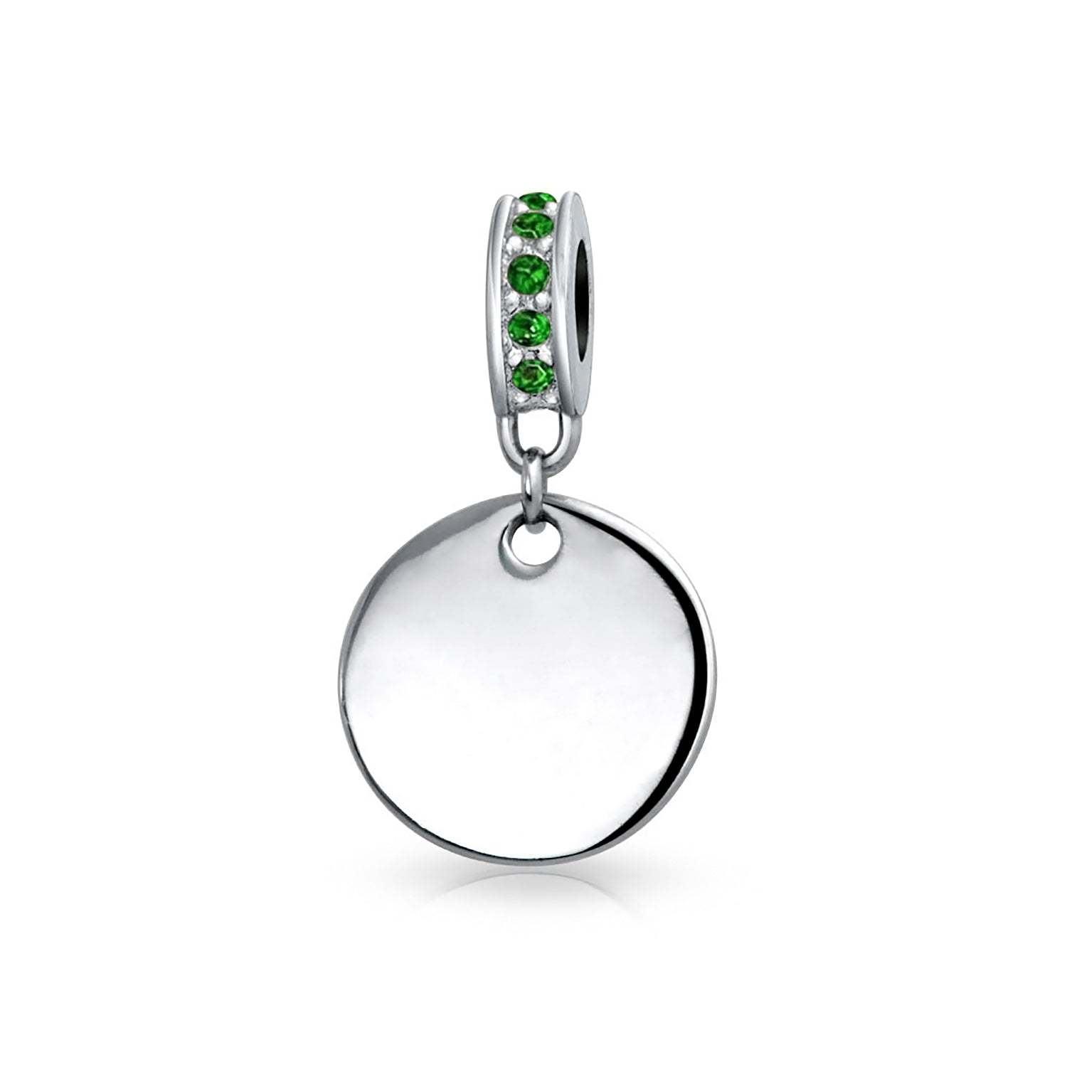 Mother's Day Gift Birthstones Initials Round Dangle Circle Charm Bead-Engravingift