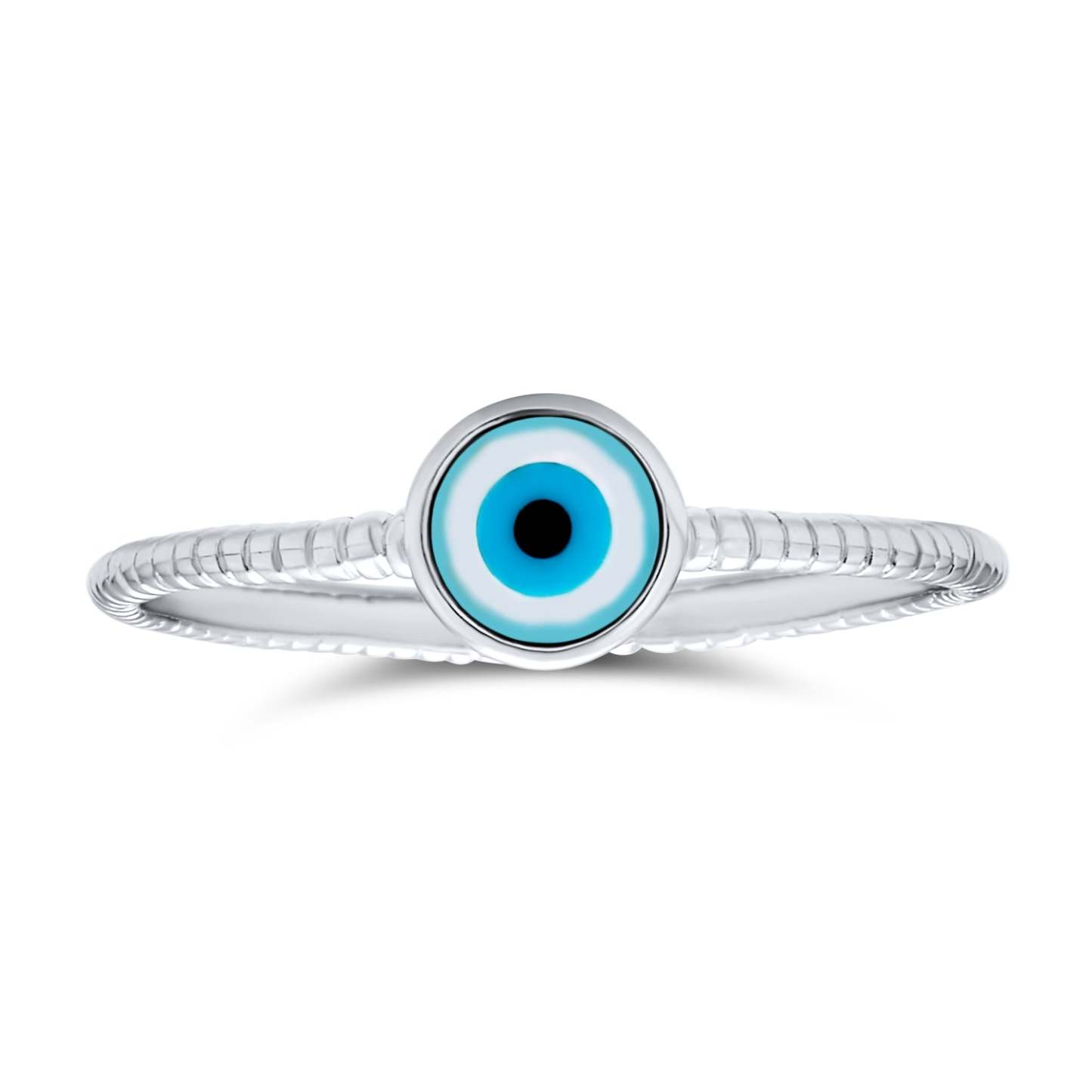 Graduation Gift Midi Knuckle 1MM Band Stackable Evil Eye Ring-Engravingift