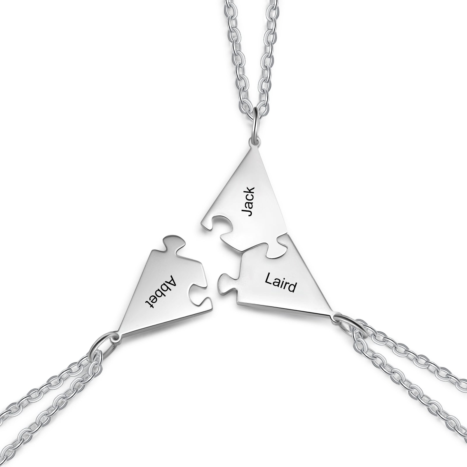 Mother's Day Gift Personalized Puzzle Friendship Necklace Engraved Names Star Necklace