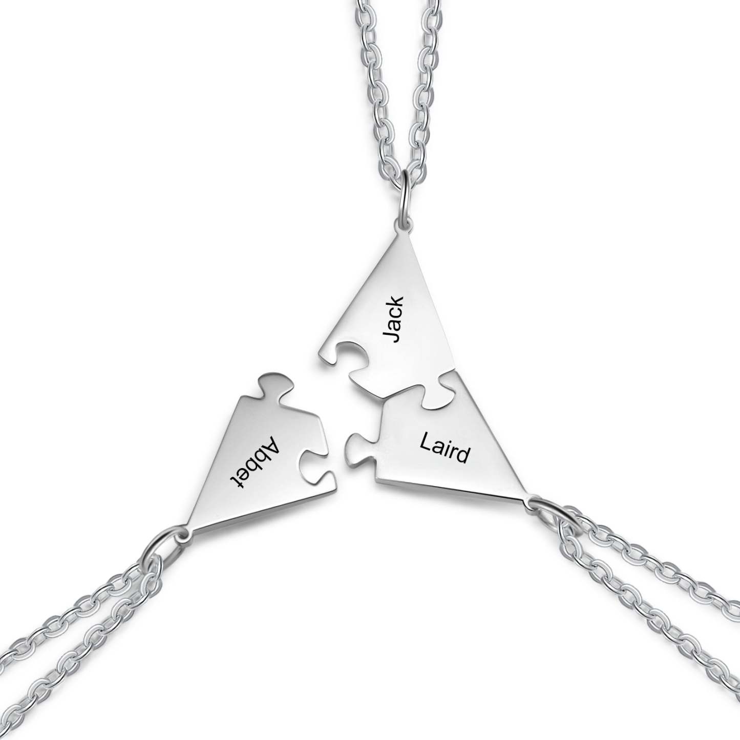 Mother's Day Gift Personalized Puzzle Friendship Necklace Engraved Names Star Necklace