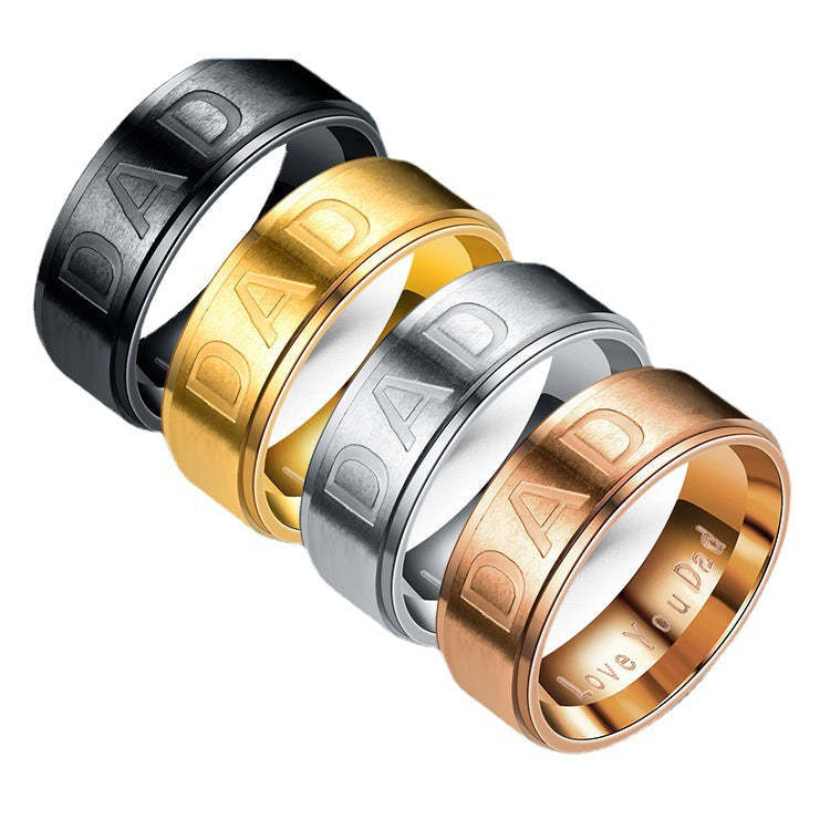 Christmas Gift Love You Dad Titanium Steel Ring Christmas Gift-Engravingift