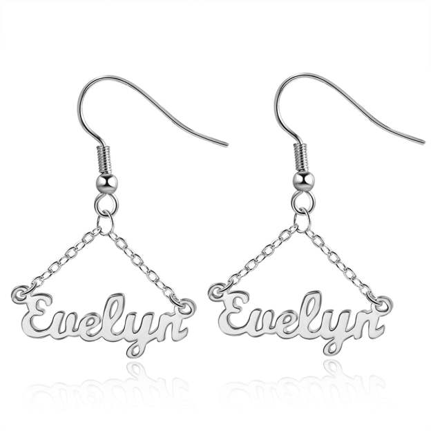 Mother's Day Gift Personalized Name Earrings Custom Drop Earrings for Women-Engravingift