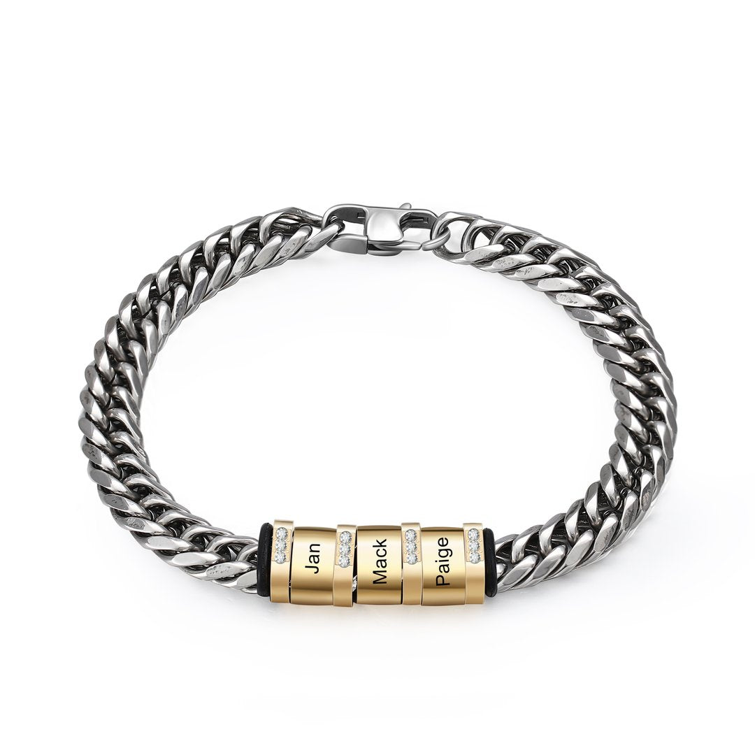 Christmas Gift Personalized Cuban Chain Bracelet Custom Diamond Beads