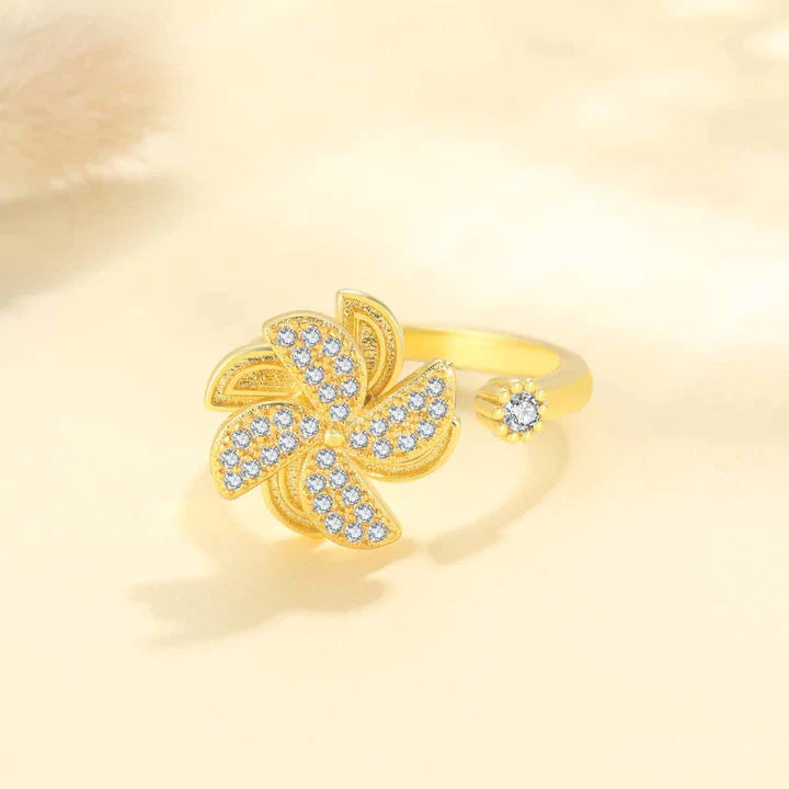 Mother's Day Gift Windmill Fidget Ring Anxiety Spinning Ring for Daughter Granddaughter-Engravingift