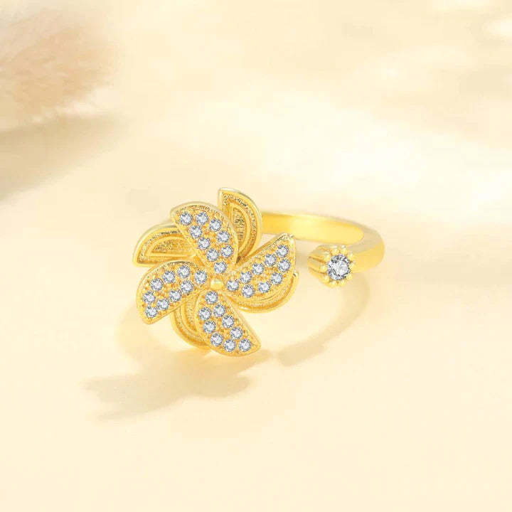 Mother's Day Gift Windmill Fidget Ring Anxiety Spinning Ring for Daughter Granddaughter-Engravingift