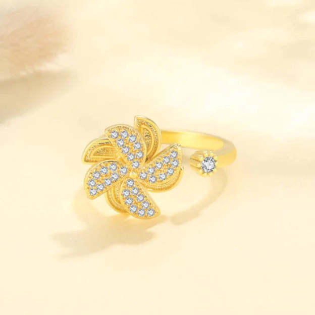 Mother's Day Gift Windmill Fidget Ring Anxiety Spinning Ring for Daughter Granddaughter-Engravingift