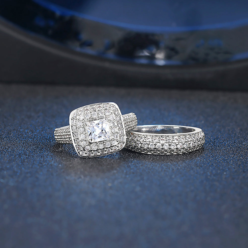 Mother's Day Gift Vintage Diamond Ring Double Ring Fashion Jewelry for Women-Engravingift