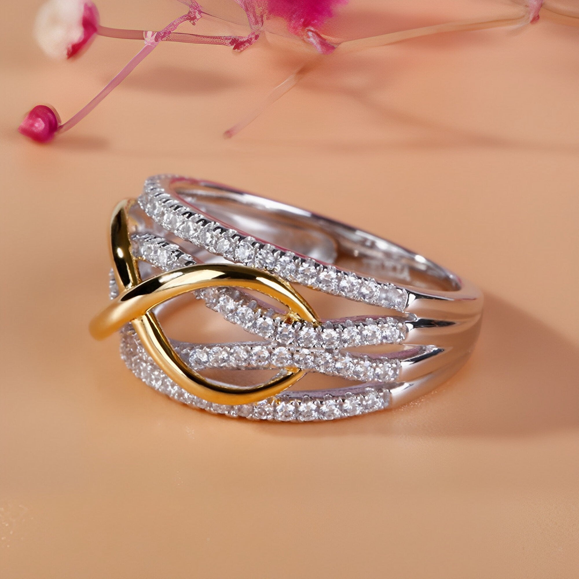 Mother's Day Gift Mother and Daughter Forever Linked Together Infinity Ring-Engravingift