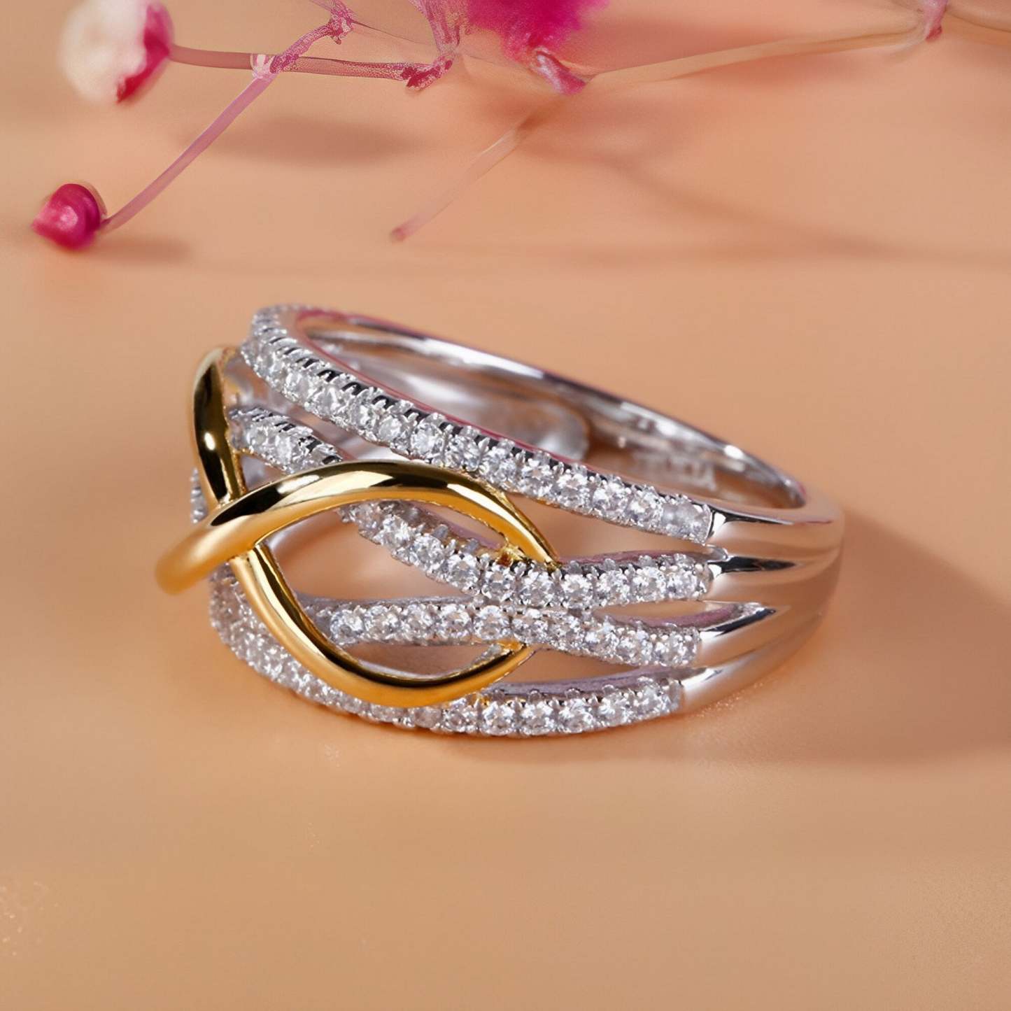 Mother's Day Gift Mother and Daughter Forever Linked Together Infinity Ring-Engravingift
