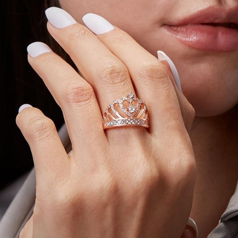 Mother's Day Gift MOM Crown Ring Vintage Mother wedding Diamond Ring-Engravingift
